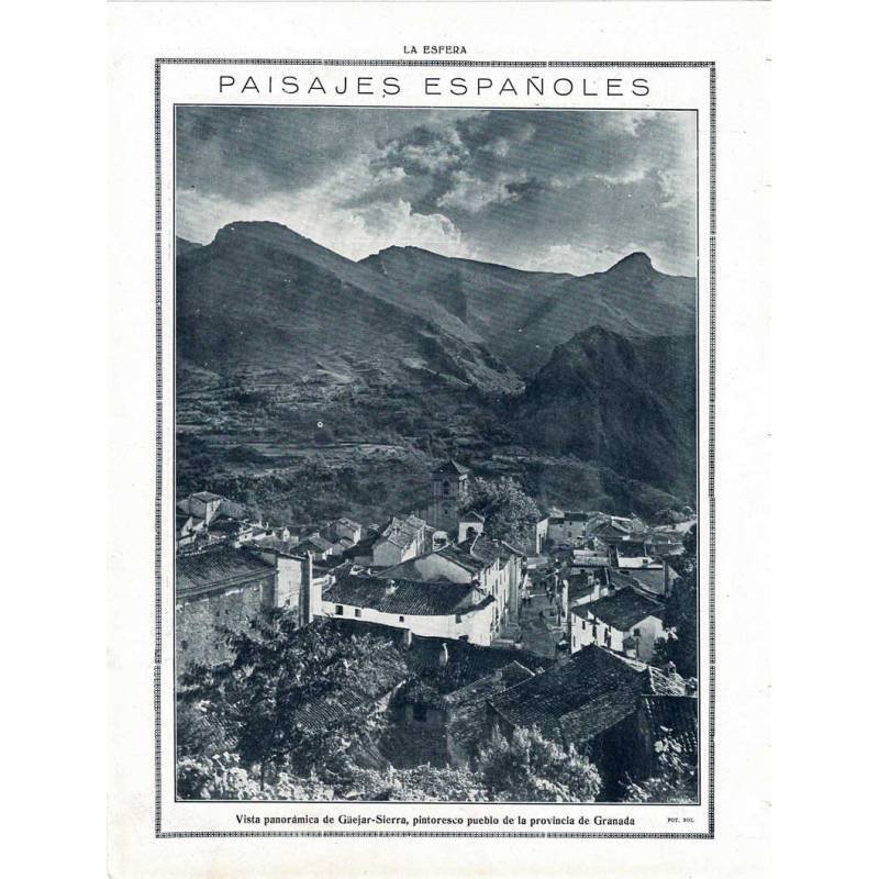 Recorte Revista La Esfera 1916. Vista de Güejar-Sierra, Granada