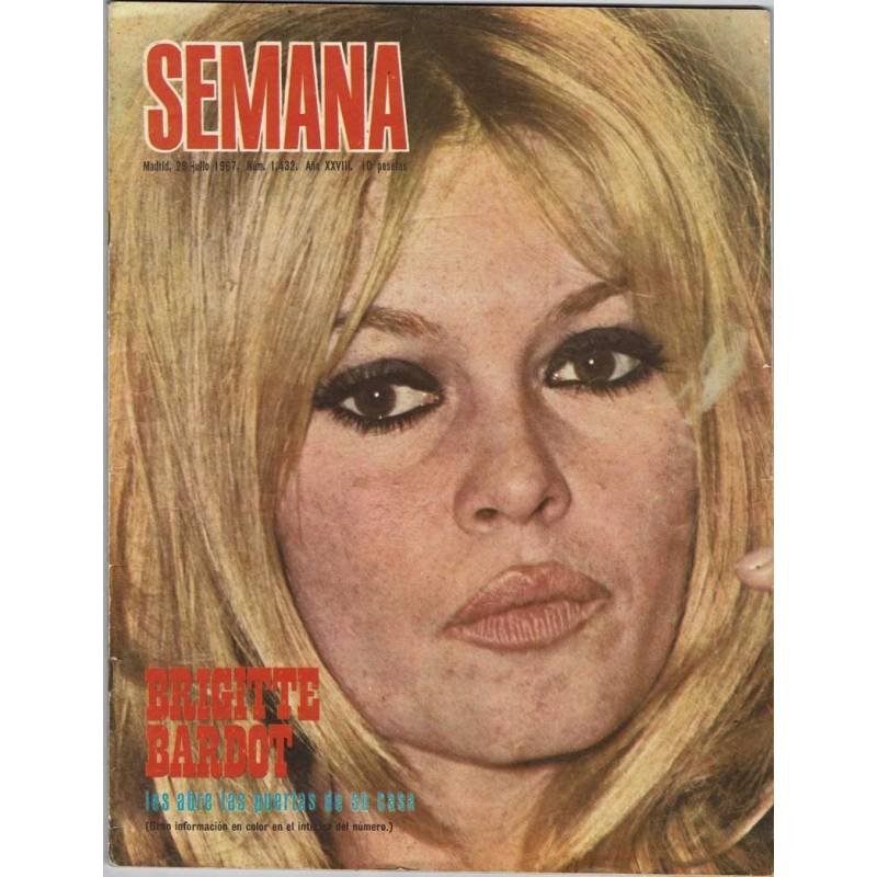 Revista Semana No. 1432. 29 julio 1967. Brigitte Bardot